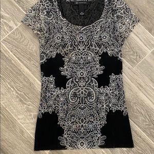 Black and white shirt with sequin detail